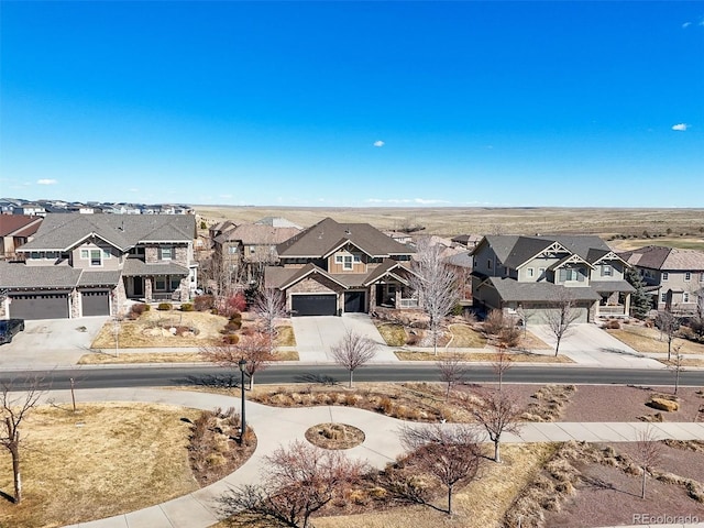 aerial view with a residential view