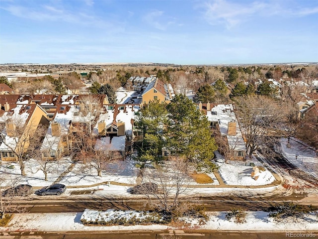 view of snowy aerial view