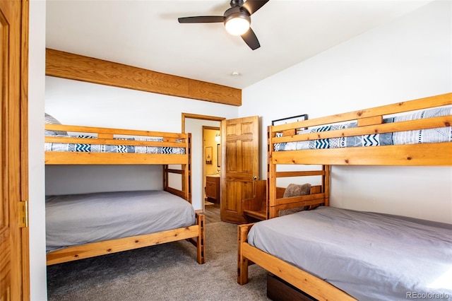 bedroom featuring carpet and ceiling fan