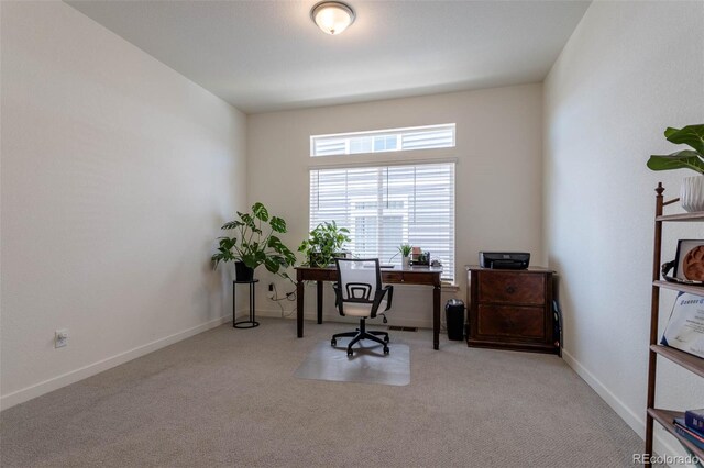 view of carpeted office