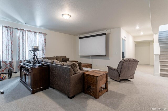 living room featuring carpet flooring