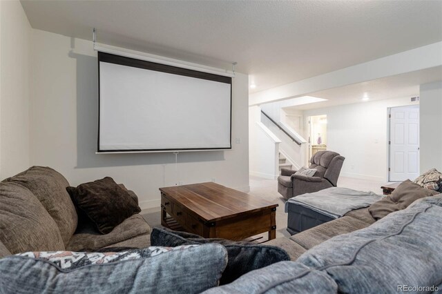 view of carpeted cinema room