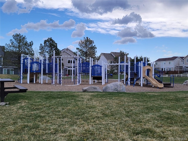 16048 Butterwort Cir, Parker, CO 80134 - community play area featuring a yard and a residential view