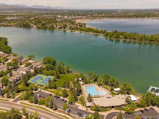 6900 W Grant Ranch Blvd Unit 49, Littleton, CO 80123 - bird's eye view of a water and mountain view and a pool