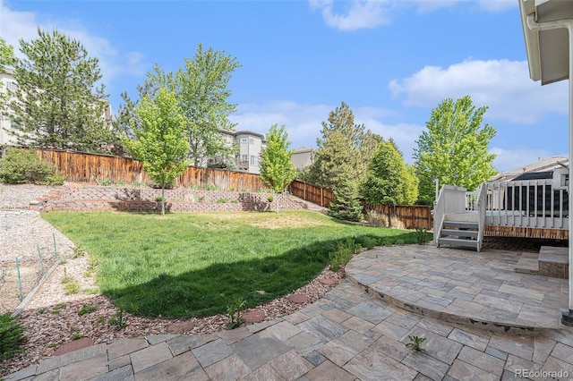 10155 Charissglen Ln, Littleton, CO 80126 - view of yard with a patio and a deck