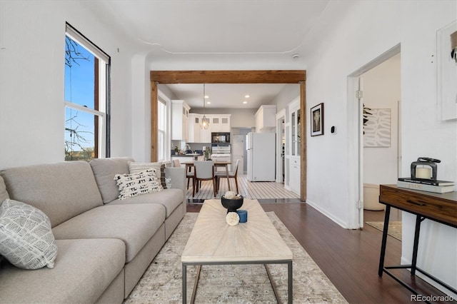 living room featuring hardwood / wood-style floors