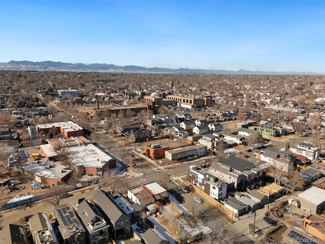 aerial view with a mountain view