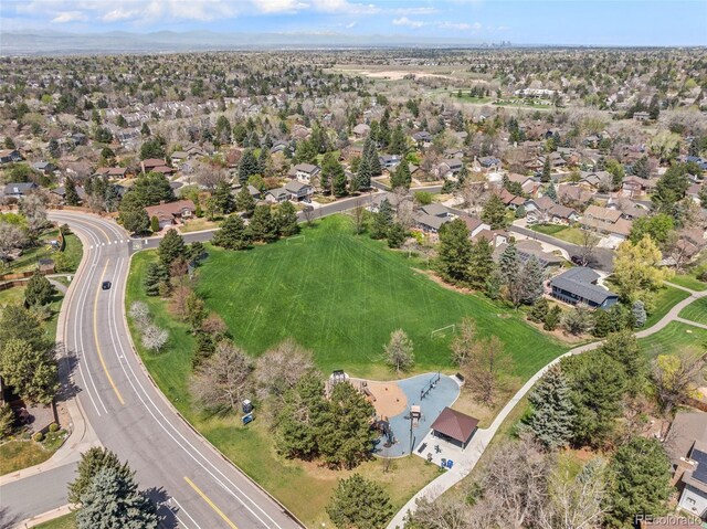 aerial view with a residential view