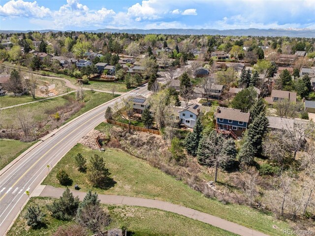 drone / aerial view with a residential view
