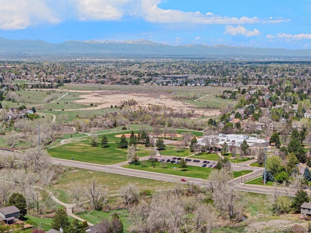 bird's eye view featuring a mountain view