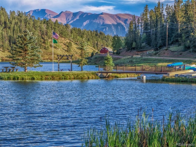 property view of water featuring a mountain view