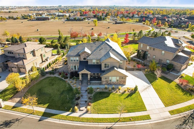 drone / aerial view with a residential view