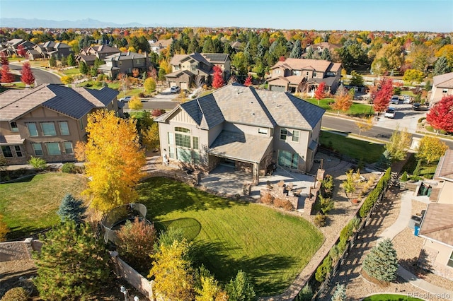 bird's eye view with a residential view