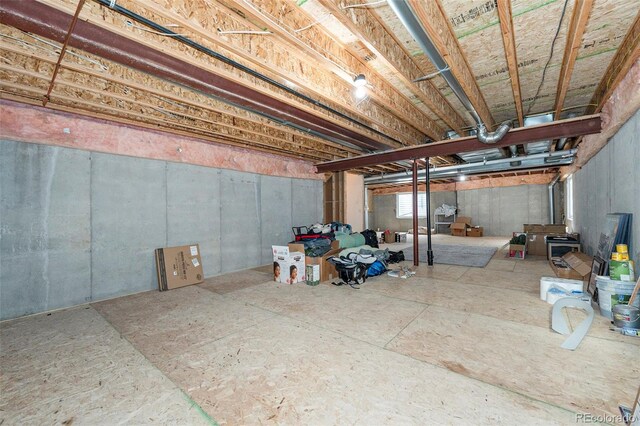 view of unfinished below grade area