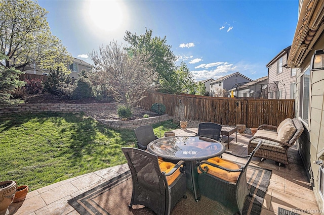 10359 Tracewood Dr, Highlands Ranch, CO 80130 - view of patio featuring outdoor dining space and a residential view