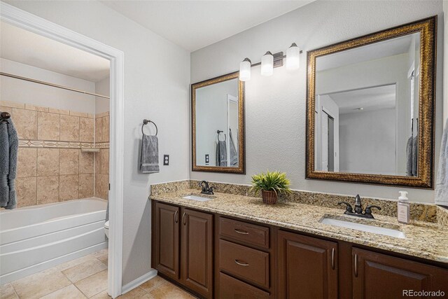 10359 Tracewood Dr, Highlands Ranch, CO 80130 - full bath featuring double vanity, toilet, and shower / tub combination