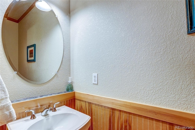 3354 Wabash St, Denver, CO 80238 - bathroom featuring a sink and a textured wall