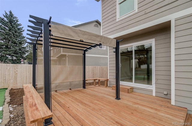 deck with a pergola