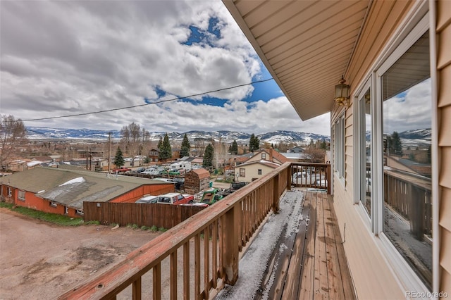 balcony with a mountain view