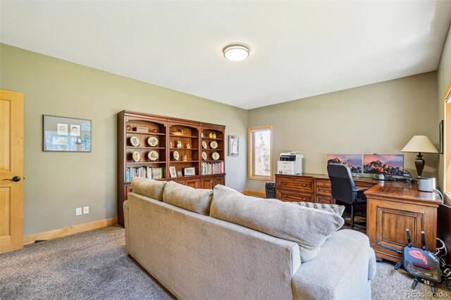 50 Spinning Leaf Trl, Silverthorne, CO 80498 - living room featuring carpet, an office area, and baseboards