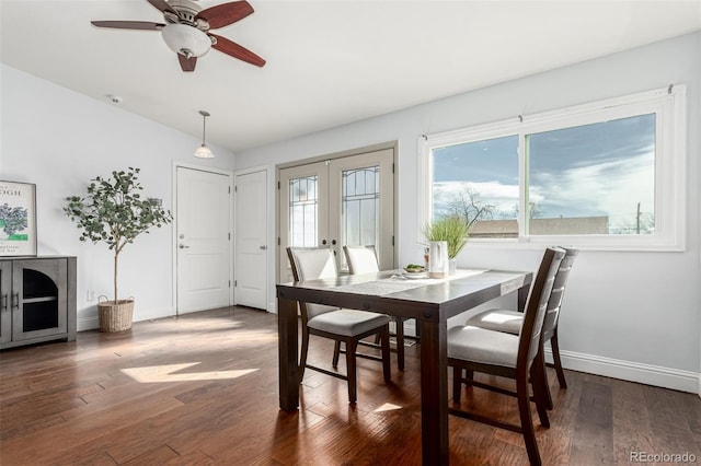 1451 S Quitman St, Denver, CO 80219 - dining room featuring a wealth of natural light, french doors, baseboards, and ceiling fan