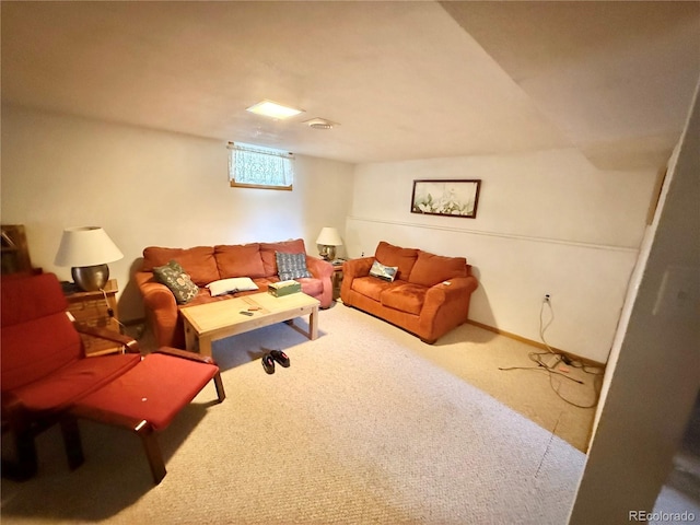 view of carpeted living area
