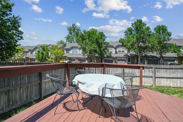 10223 Vine Ct, Thornton, CO 80229 - wooden terrace with a residential view and outdoor dining space