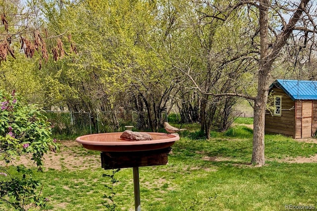 4586 N 95th St, Lafayette, CO 80026 - view of green lawn featuring a shed