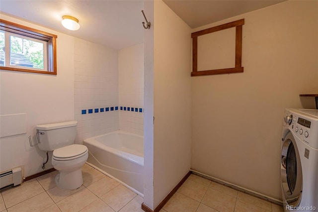 4586 N 95th St, Lafayette, CO 80026 - full bathroom with washer / clothes dryer, a baseboard radiator, and tile patterned flooring