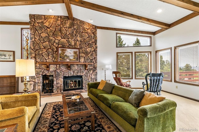 4 Pine Rd, Colorado Springs, CO 80906 - carpeted living room with a fireplace