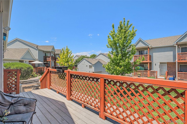 4220 E 119th Pl Unit A, Thornton, CO 80233 - wooden deck with a residential view