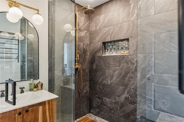 3059 N Humboldt St, Denver, CO 80205 - full bath with tiled shower and vanity