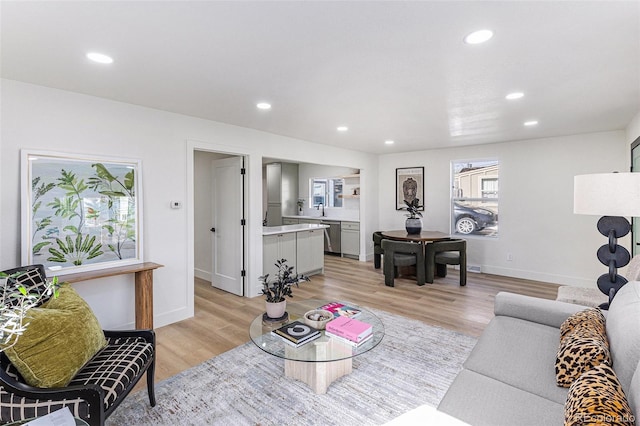 3800 W Eisenhower Blvd, Loveland, CO 80537 - living room with baseboards, light wood finished floors, and recessed lighting