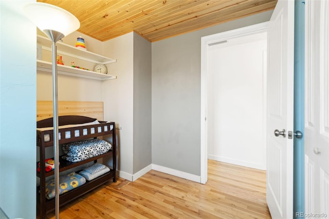 4163 S Decatur St, Englewood, CO 80110 - bedroom featuring wood ceiling and light wood-type flooring