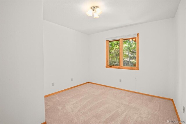 spare room featuring light colored carpet