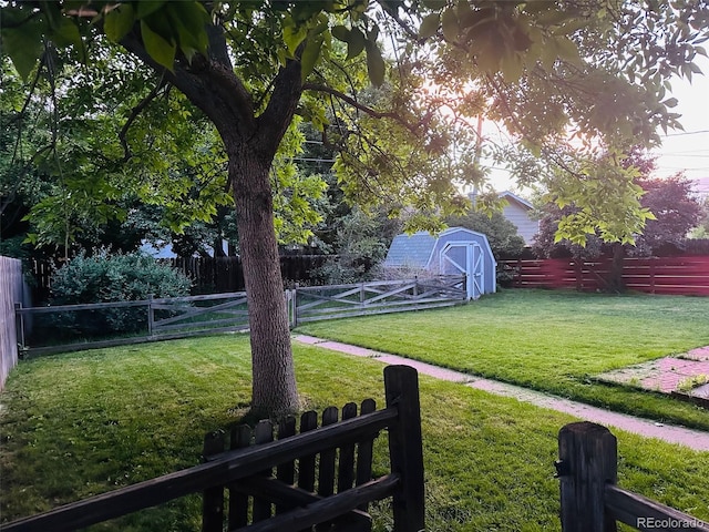 1325 S Grape St, Denver, CO 80222 - fenced backyard with a storage shed