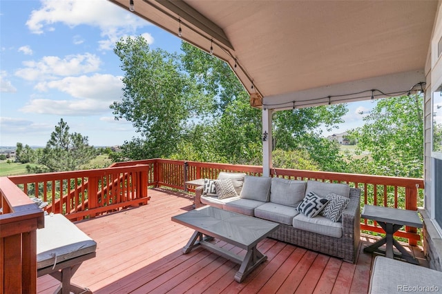 9576 E 147th Pl, Brighton, CO 80602 - wooden terrace with an outdoor hangout area