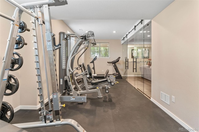 9576 E 147th Pl, Brighton, CO 80602 - gym with baseboards and recessed lighting