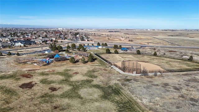 aerial view with a rural view