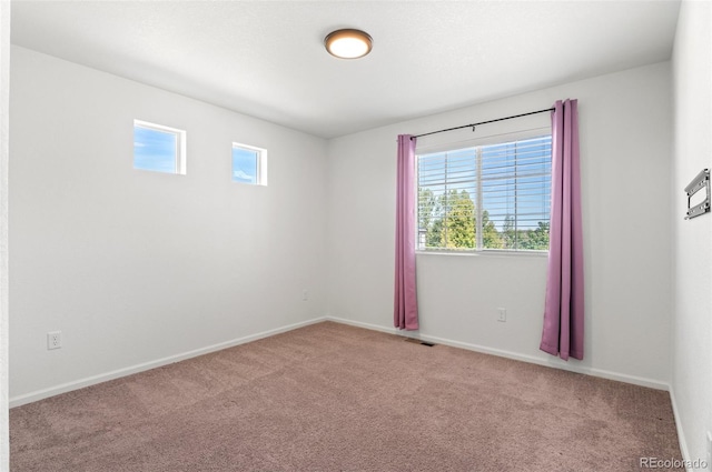 empty room featuring light carpet and a wealth of natural light