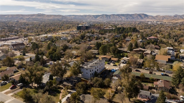 aerial view with a mountain view