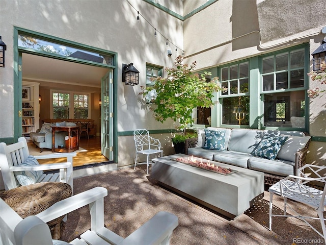 141 N Gilpin St, Denver, CO 80218 - view of patio / terrace featuring an outdoor living space with a fire pit
