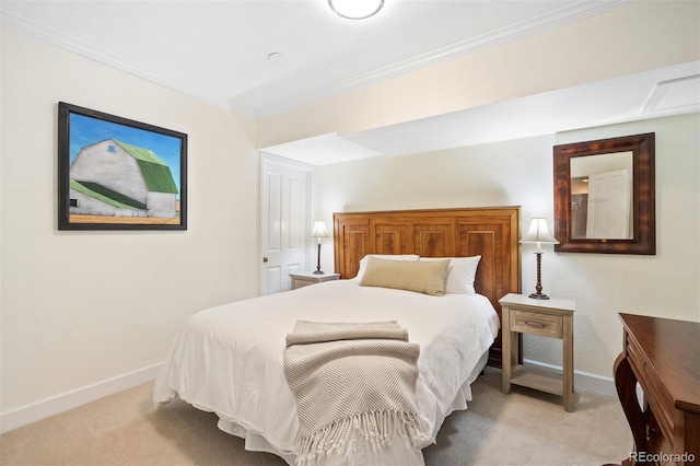 141 N Gilpin St, Denver, CO 80218 - bedroom with light carpet and ornamental molding