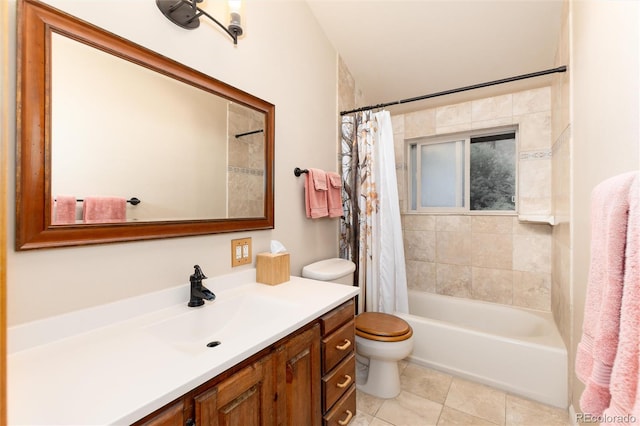 31673 Ponderosa Way, Evergreen, CO 80439 - full bath with vanity, shower / bath combo with shower curtain, and tile patterned flooring