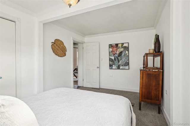 4883 Perry St, Denver, CO 80212 - bedroom featuring dark colored carpet and crown molding