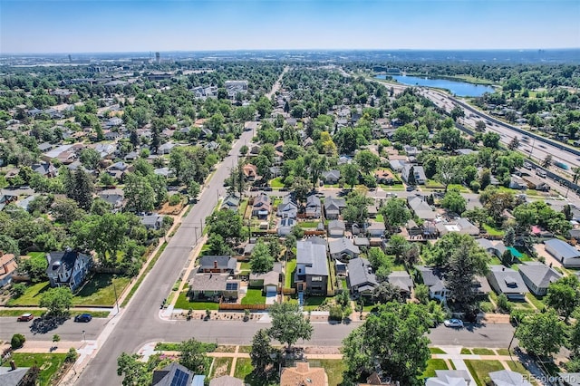 4883 Perry St, Denver, CO 80212 - aerial perspective of suburban area with a large body of water