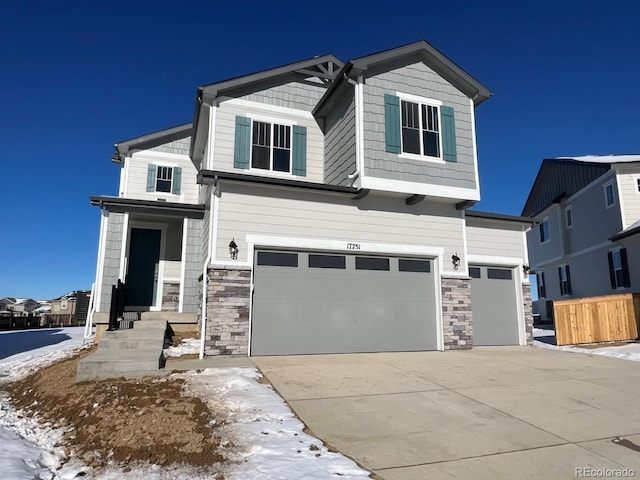 view of front of house featuring a garage