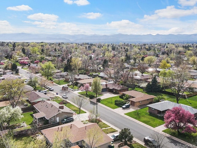 aerial view featuring a mountain view