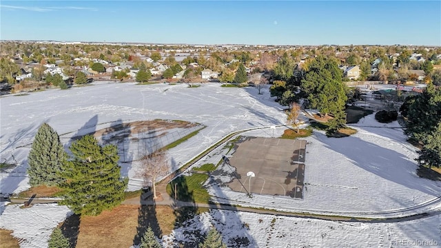 birds eye view of property with a residential view