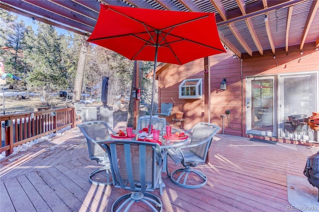 view of wooden deck